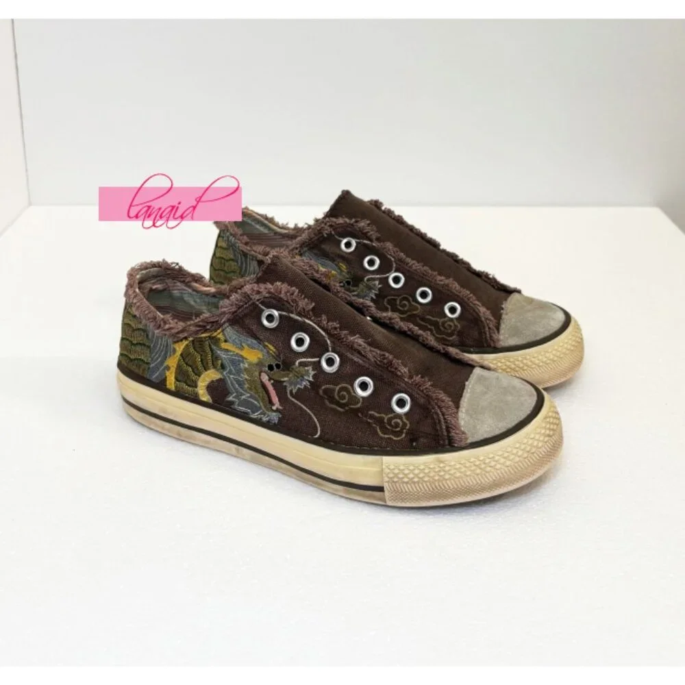 Skechers Cali Sneakers Orion Dragon Chinese Asian Oriental Japanese Distressed 6